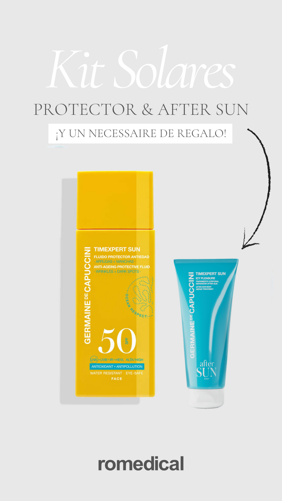 Rutina Verano Germaine de Capuccini - Protector Fluido con color + Icy Pleassure Post Solar + ¡Necessaire de regalo!